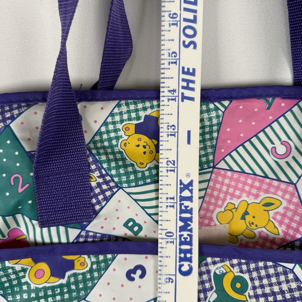Vintage 90's Diaper Bag Babies Alley Purple Pink Patchwork With Changing Pad - Picture 11 of 12
